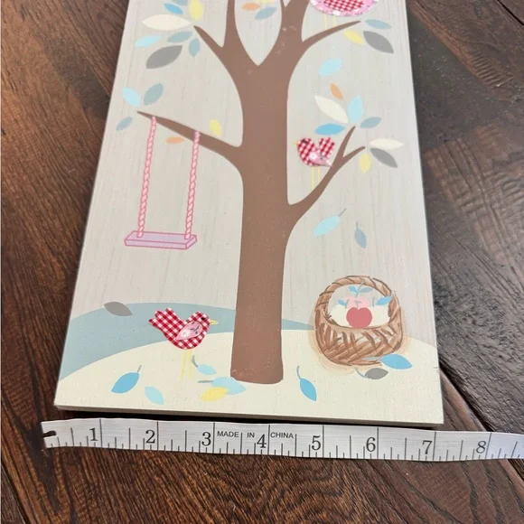 Pottery Barn Kids Woodland Tree & Birds Wall Art Panel – Pink, Brown, Red Blue - Picture 2 of 14